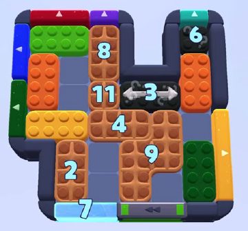 Color Block Jam level 1094: screenshot of the board