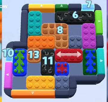 Color Block Jam level 1068 / 1977: screenshot of the board