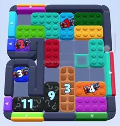 Color Block Jam level 951 / 953 / 1858: screenshot of the board