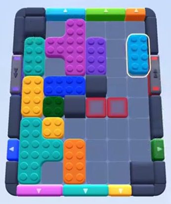 Color Block Jam level: screenshot of the board