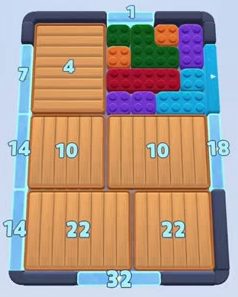 Color Block Jam level: screenshot of the board