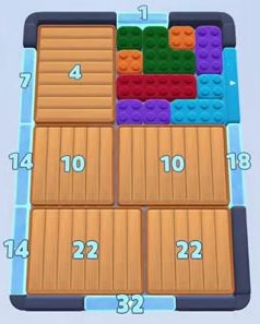 Color Block Jam level 169: screenshot of the board