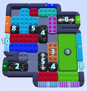Color Block Jam level 1408 / 1427 / 1429 / 2317: screenshot of the board