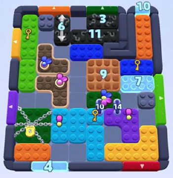 Color Block Jam level 1288 / 1284 / 1285 / 2197: screenshot of the board
