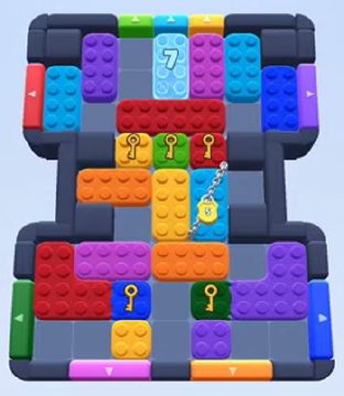 Color Block Jam level 233 / 621 / 1071: screenshot of the board