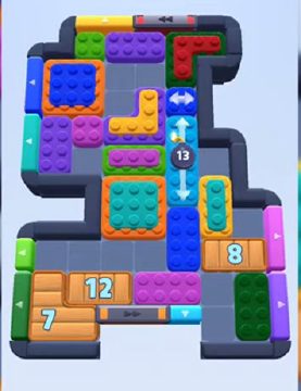 Color Block Jam level 328: screenshot of the board