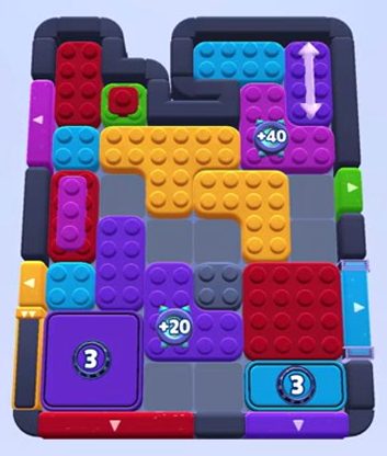 Color Block Jam level 1413 / 1407 / 1410: screenshot of the board