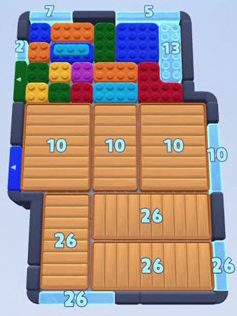 Color Block Jam level 128: screenshot of the board