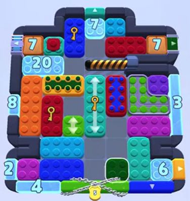 Color Block Jam level 1456 / 1460 / 1453 / 1492: screenshot of the board
