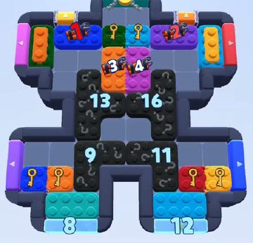 Color Block Jam level 795: screenshot of the board