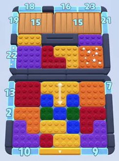 Color Block Jam level 116: screenshot of the board