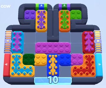 Color Block Jam level 1092 / 1985: screenshot of the board