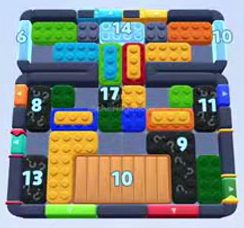 Color Block Jam level 1277 / 1286 / 1287 / 2185: screenshot of the board