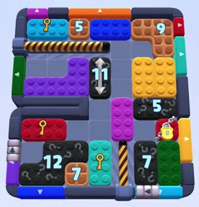 Color Block Jam level 1338: screenshot of the board