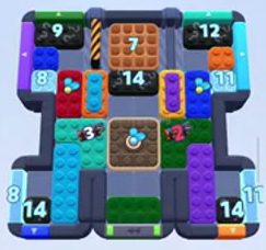 Color Block Jam level 1364 / 1385 / 2272: screenshot of the board