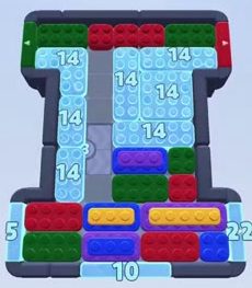 Color Block Jam level: screenshot of the board