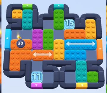 Color Block Jam level 475 / 887 / 1369: screenshot of the board