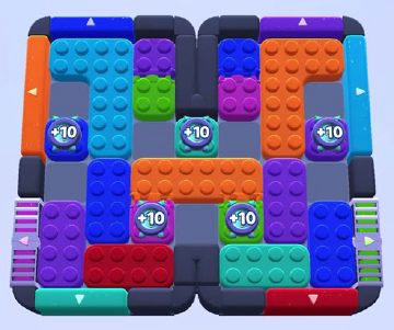 Color Block Jam level 1104: screenshot of the board