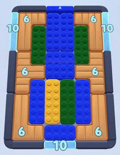 Color Block Jam level 22: screenshot of the board