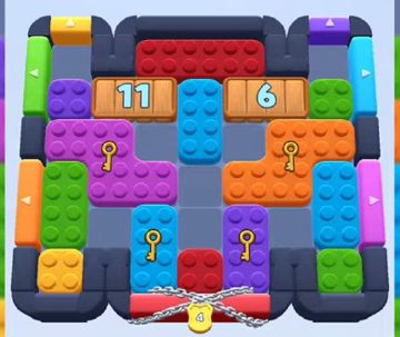 Color Block Jam level 491 / 899 / 1385: screenshot of the board