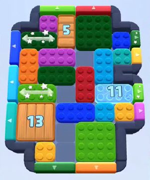 Color Block Jam level 275 / 443: screenshot of the board
