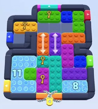 Color Block Jam level 500: screenshot of the board