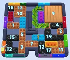 Color Block Jam level: screenshot of the board