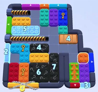Color Block Jam level 1305: screenshot of the board
