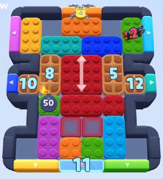 Color Block Jam level 928 / 1828: screenshot of the board