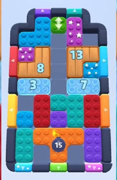 Color Block Jam level 365: screenshot of the board