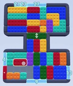 Color Block Jam level 206: screenshot of the board