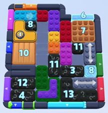 Color Block Jam level 1490 / 2400: screenshot of the board