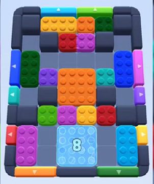 Color Block Jam level 284 / 672: screenshot of the board