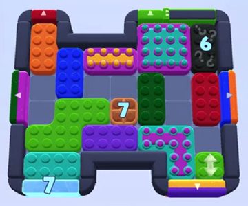 Color Block Jam level 1073: screenshot of the board