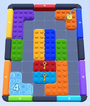 Color Block Jam level 57: screenshot of the board