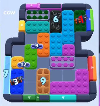 Color Block Jam level 971 / 972 / 1861: screenshot of the board