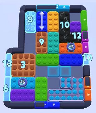 Color Block Jam level 1021: screenshot of the board