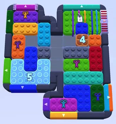 Color Block Jam level 1261 / 1254 / 1257: screenshot of the board