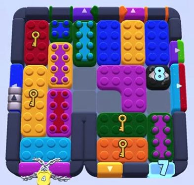 Color Block Jam level: screenshot of the board