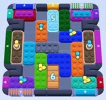 Color Block Jam level 1205: screenshot of the board