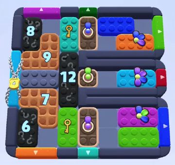 Color Block Jam level 1247 / 2129: screenshot of the board