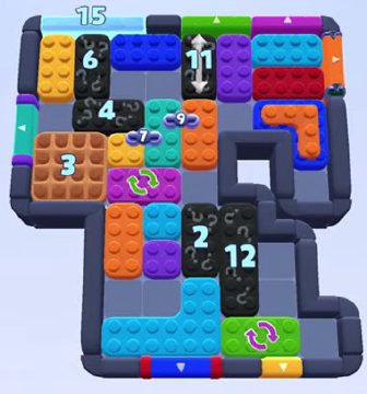 Color Block Jam level 1377 / 1380 / 2288: screenshot of the board