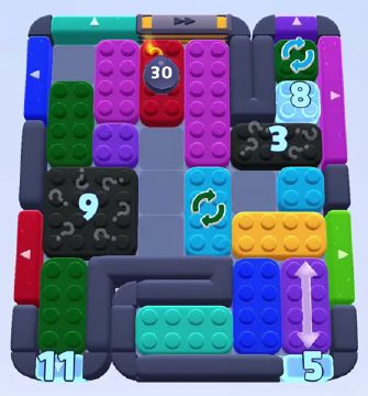 Color Block Jam level 1260 / 1278 / 2182: screenshot of the board