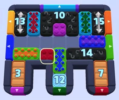 Color Block Jam level 1059 / 1724 / 1964: screenshot of the board