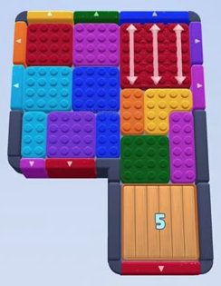 Color Block Jam level: screenshot of the board