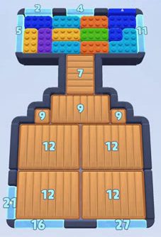 Color Block Jam level 179: screenshot of the board