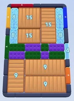 Color Block Jam level 37: screenshot of the board