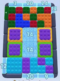 Color Block Jam level 19: screenshot of the board