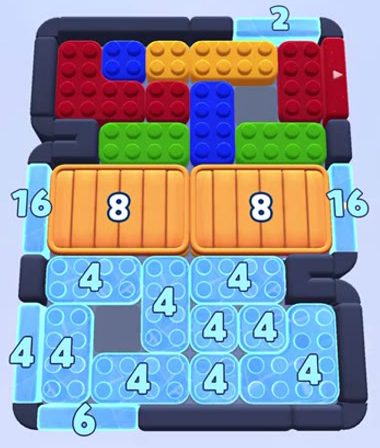 Color Block Jam level 1624 / 1626 / 1628 / 1683 / 2615: screenshot of the board