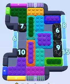 Color Block Jam level 1306 / 1318 / 2225: screenshot of the board